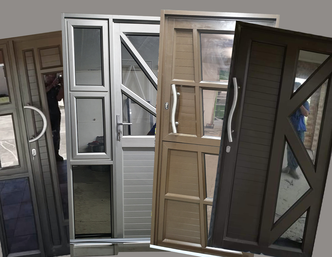 Aluminium & Glass Centre Window Door